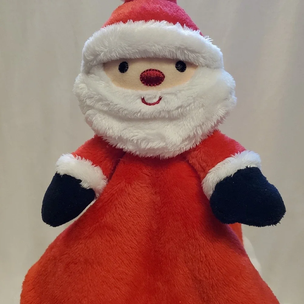 Little Me Baby Lovey  I Love Santa Rattle Christmas Holiday Red White Winter Toy